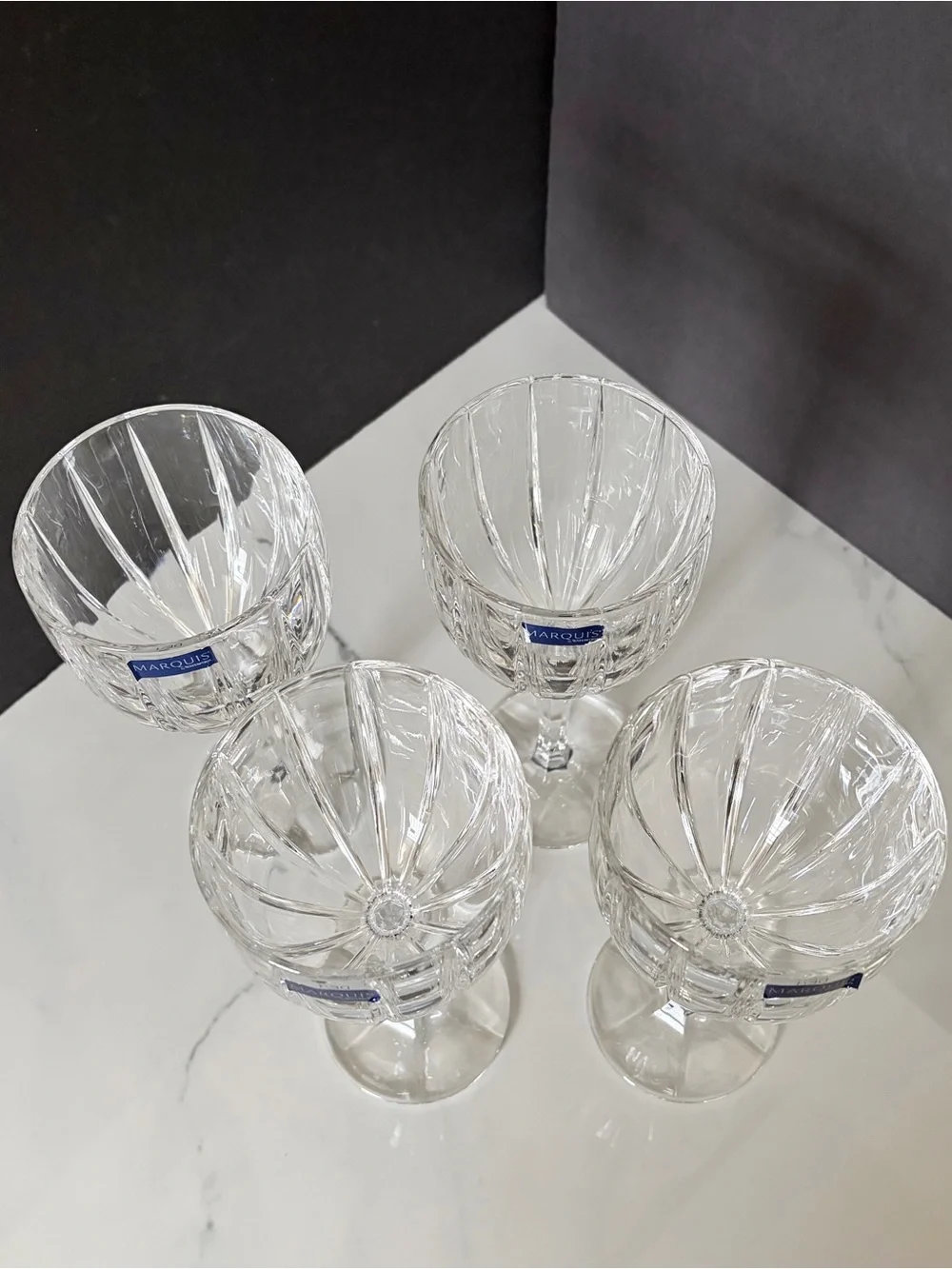 SET of 4 Omega All Purpose Wine Goblets - Marquis Waterford Crystal